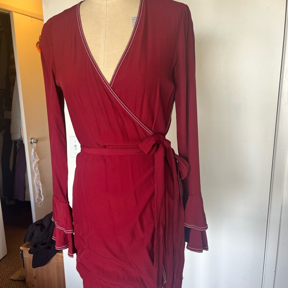 Chic Red Wrap Dress